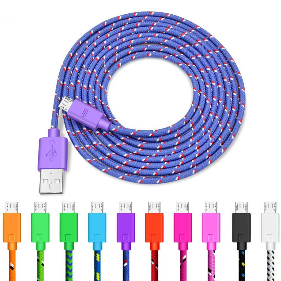 Woven nylon cloth data cable view 9