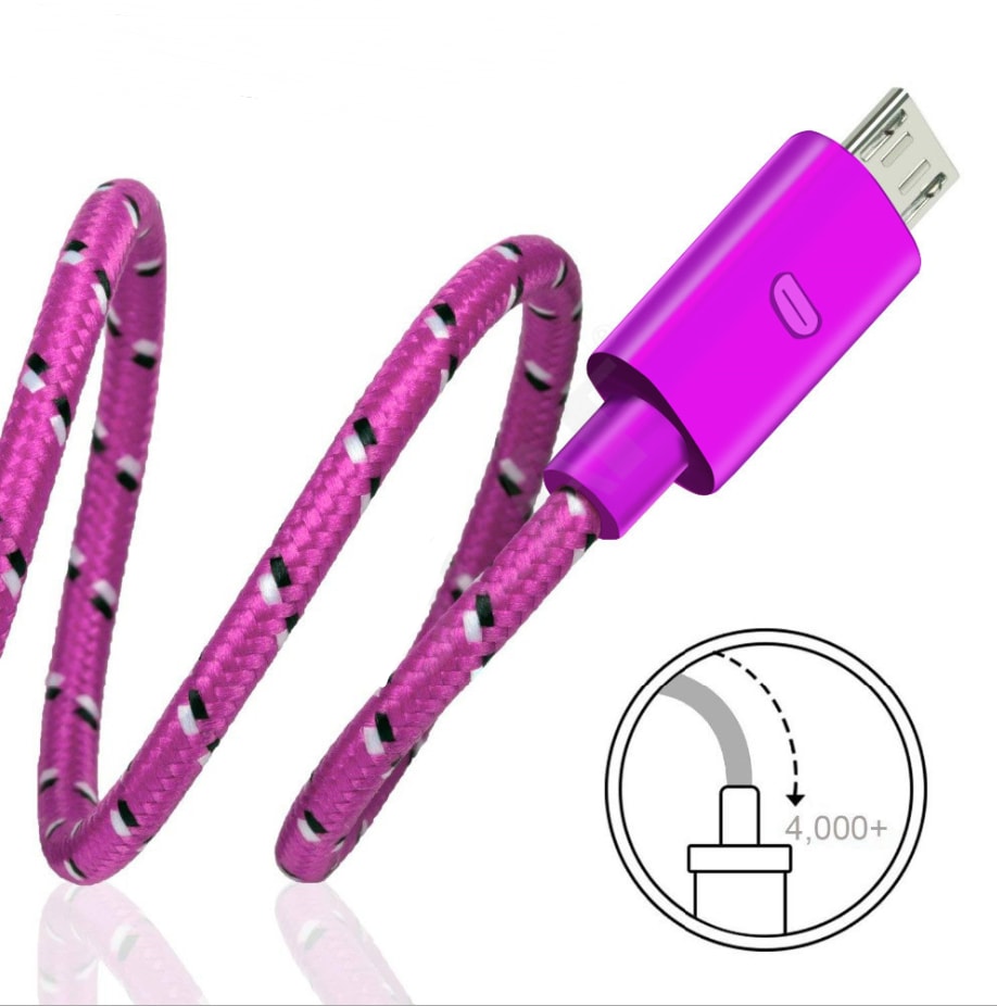 Woven nylon cloth data cable view 7