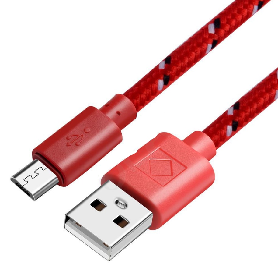 Woven nylon cloth data cable view 4