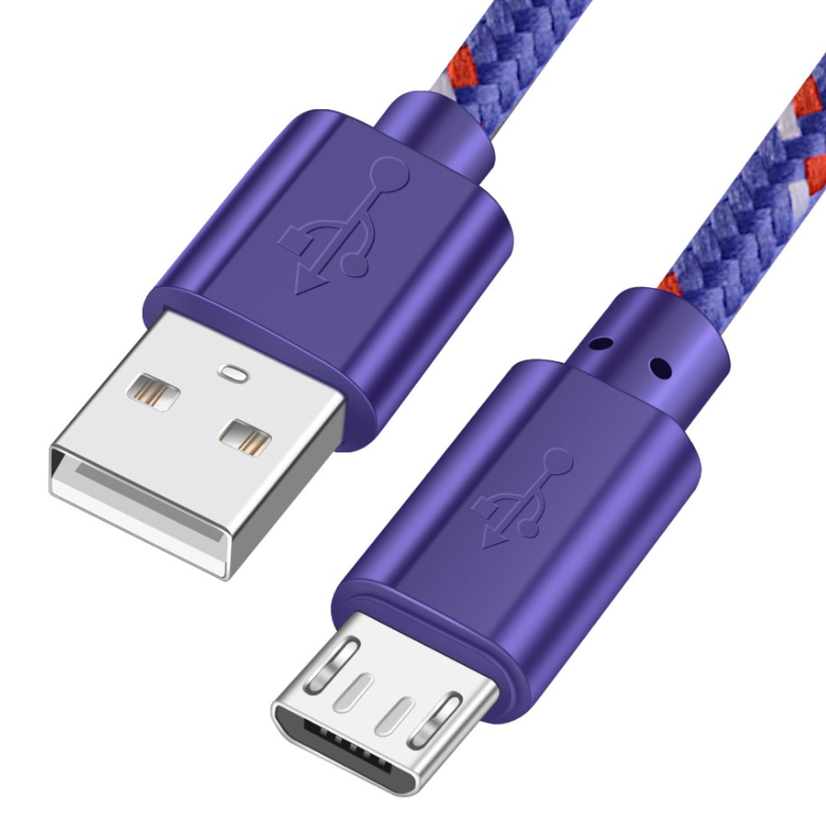 Woven nylon cloth data cable view 2