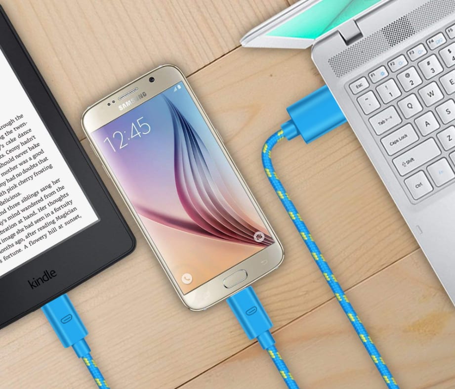 Woven nylon cloth data cable view 12