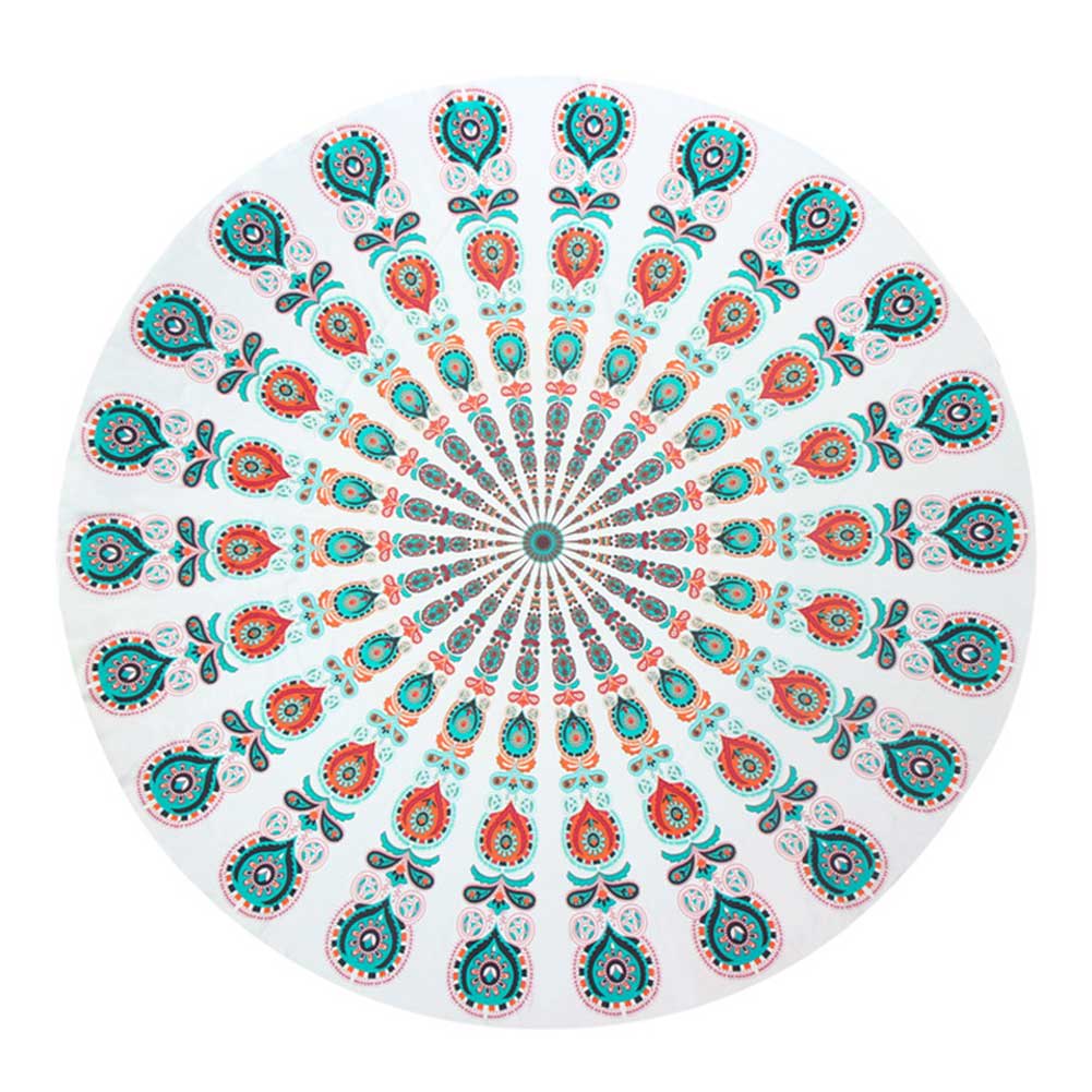 Round carpet scarf mandala tapestry view 2