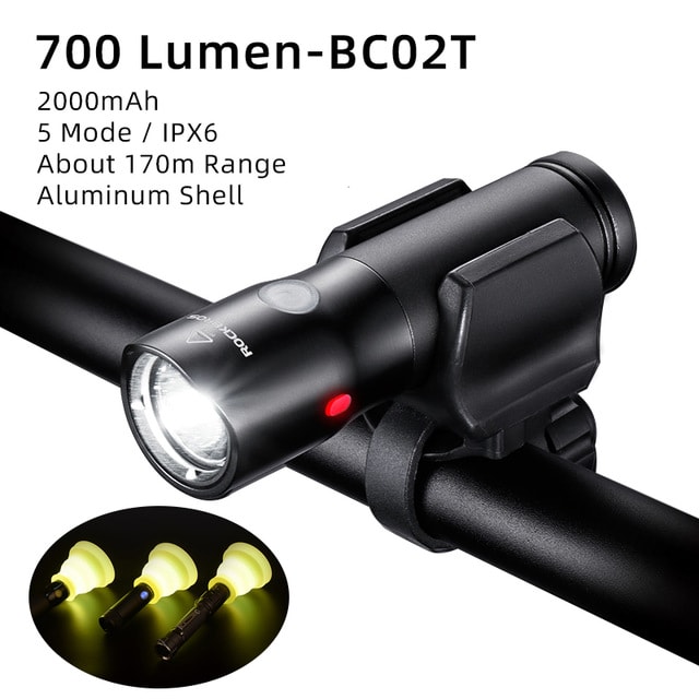 Bicycle light headlights night riding glare flashlight USB charging view 3