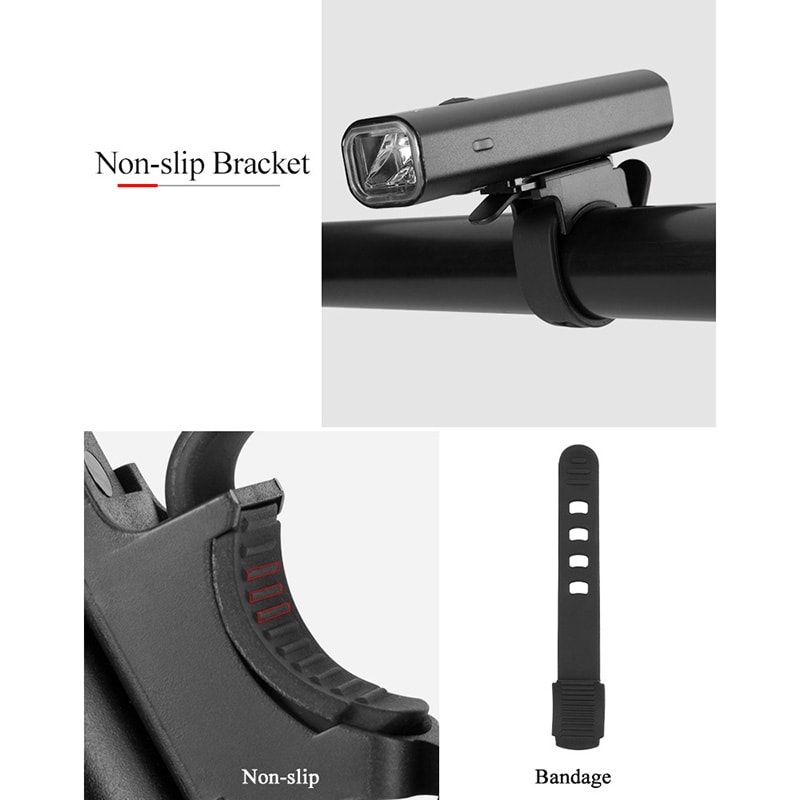 Bicycle light headlights night riding glare flashlight USB charging view 8