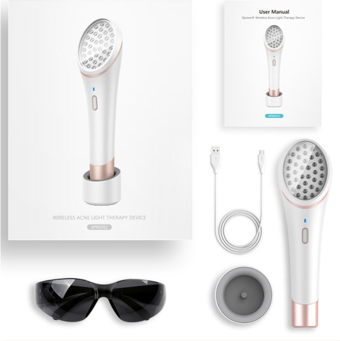 Acne Light Therapy Xpreen Wireless Rechargeable Light Acne Treatment Device Acne Clearing Eraser with Blue Light and Red Light view 7