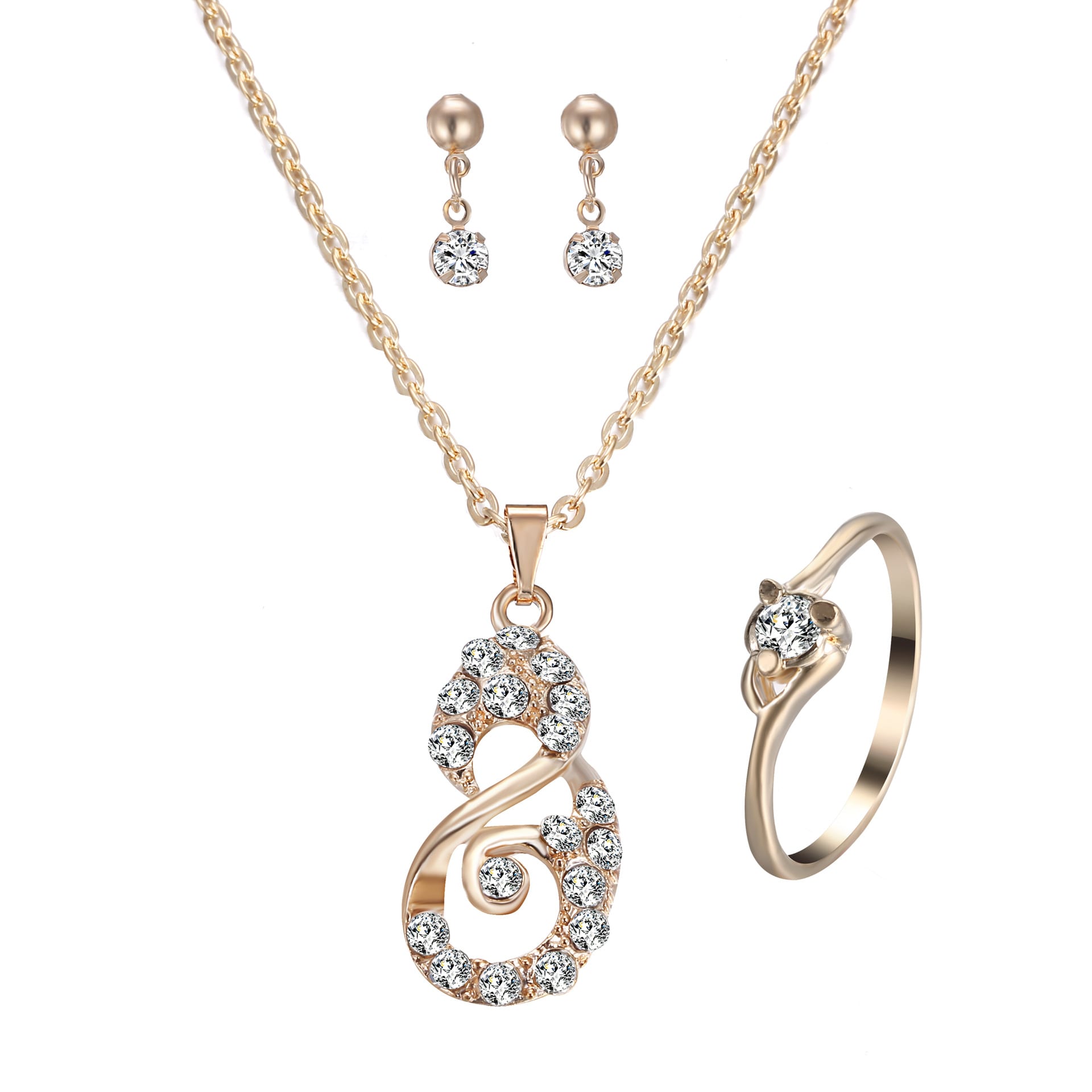 Heart Pendant Jewelry Set Rhinestone Jewellery view 6