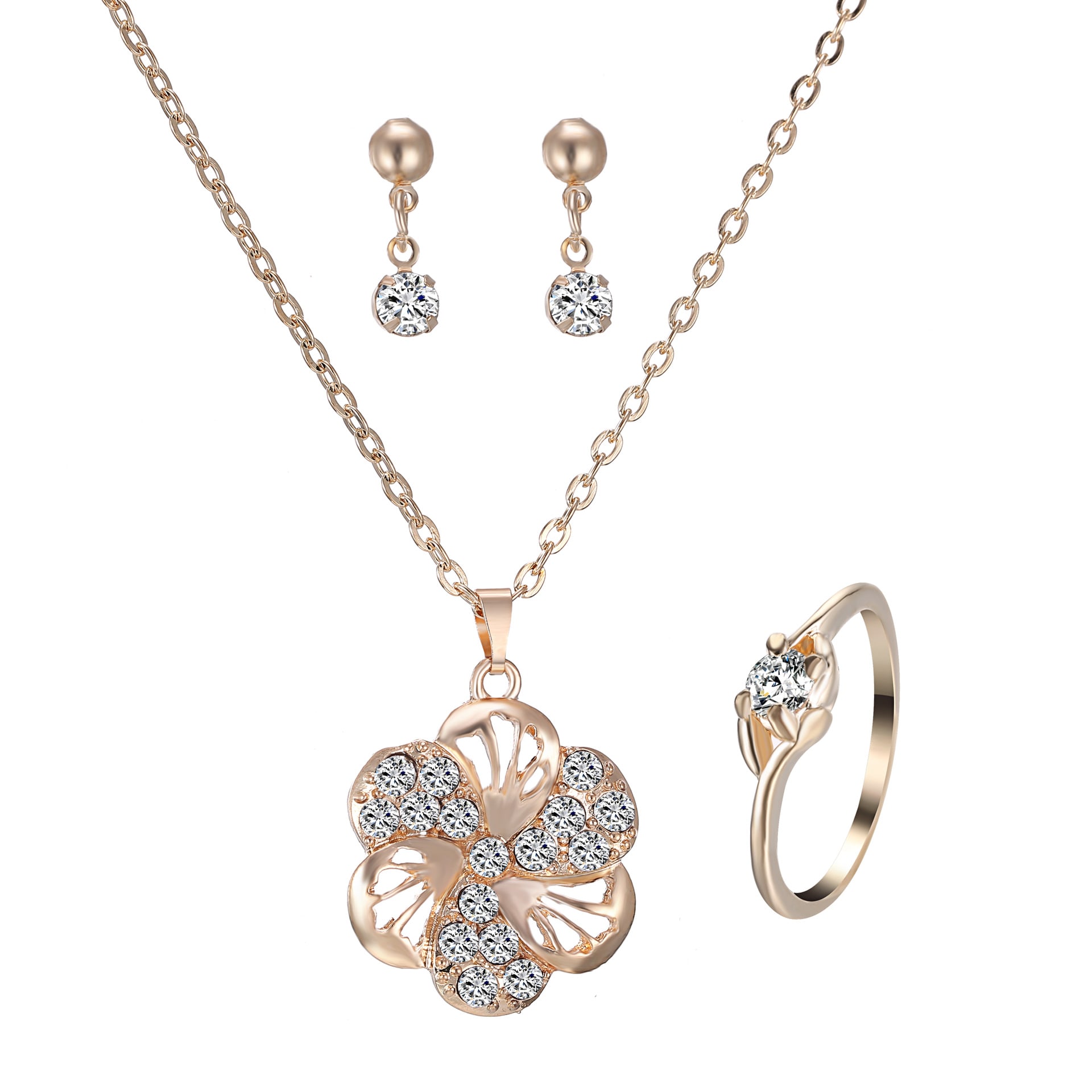 Heart Pendant Jewelry Set Rhinestone Jewellery view 3
