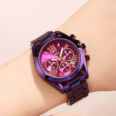 Luxury rose gold women casual watch view 6