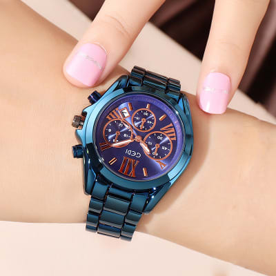Luxury rose gold women casual watch view 1
