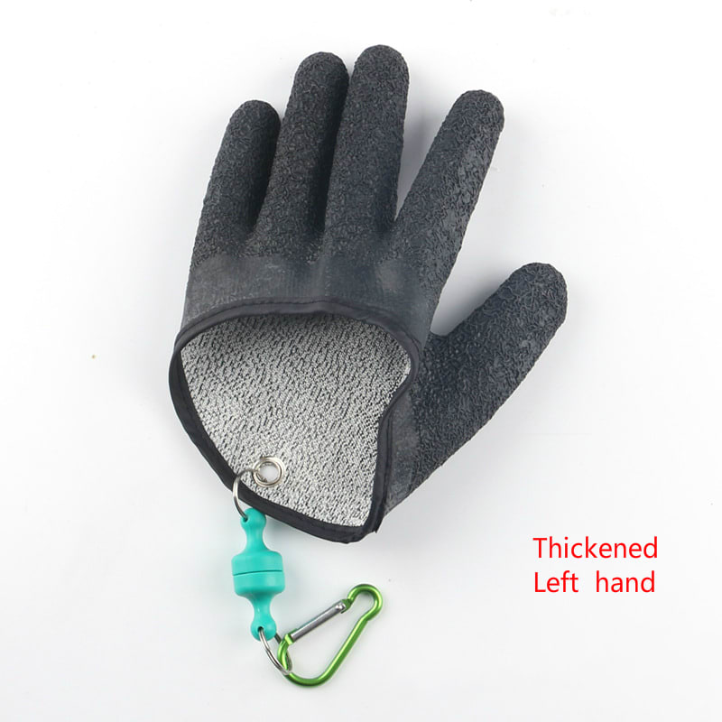 Fishing Gloves Anti-Slip Protect Hand From Puncture Scrapes Fisherman Professional Catch Fish Latex Hunting Gloves Left Right view 7