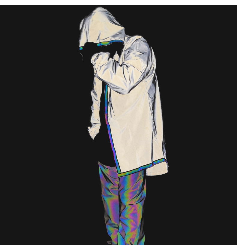 Men Jacket Hip Hop Windbreaker  Reflective Jacket view 2