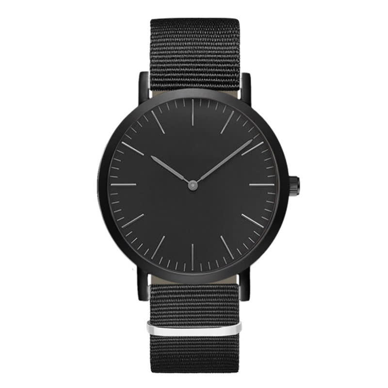 Steel strap watch double needle rose gold ultra-thin quartz men's watch view 6