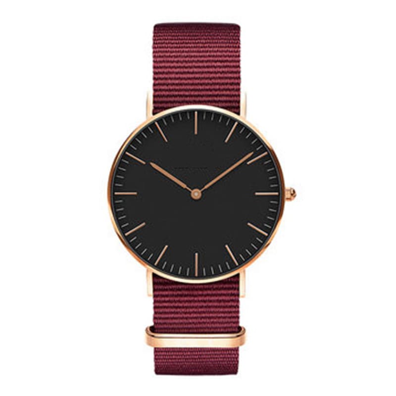 Steel strap watch double needle rose gold ultra-thin quartz men's watch view 28