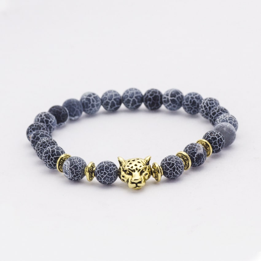 Natural Stone Owl Head Yoga Bracelet view 2