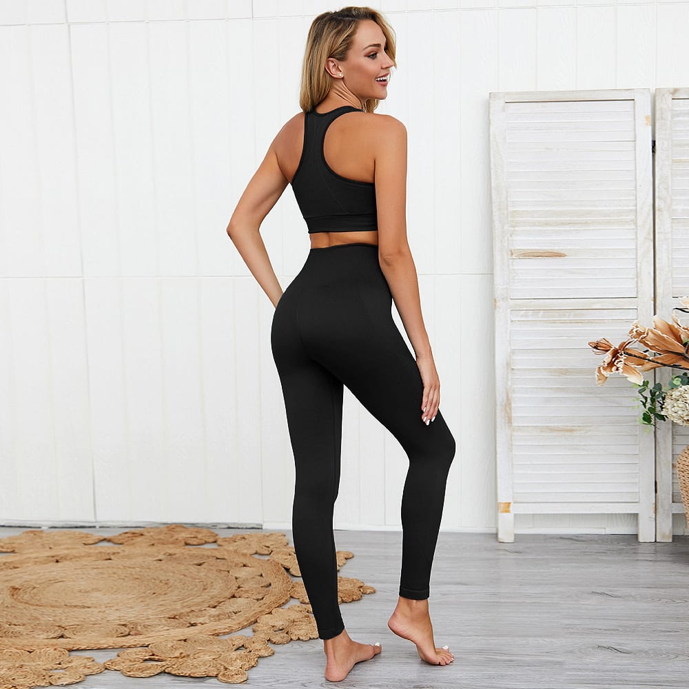 Women's Seamless Knitted Hip Lifting Yoga Suit view 9