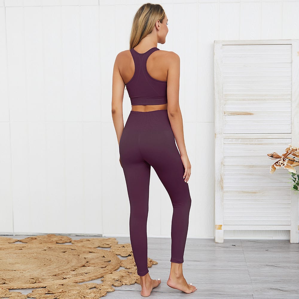 Women's Seamless Knitted Hip Lifting Yoga Suit view 2