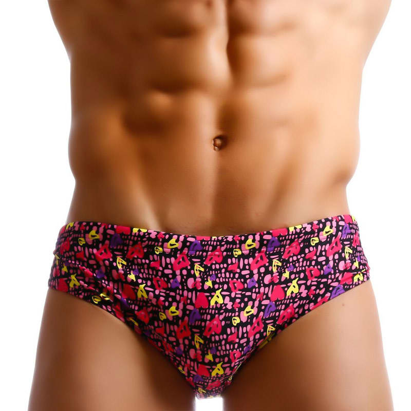 Quick-drying printed sexy low-waist swim trunks view 4