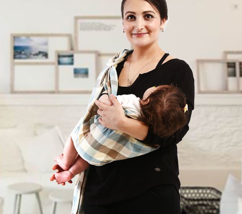 Baby sling solid color baby carrier view 2