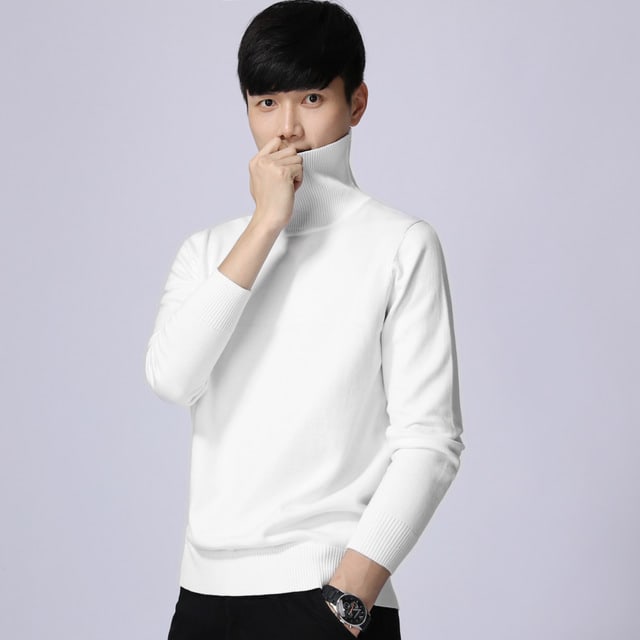 Autumn Winter Men's Warm Turtleneck Sweater High Quality Fashion Casual Comfortable Pullover Thick Sweater Male view 4