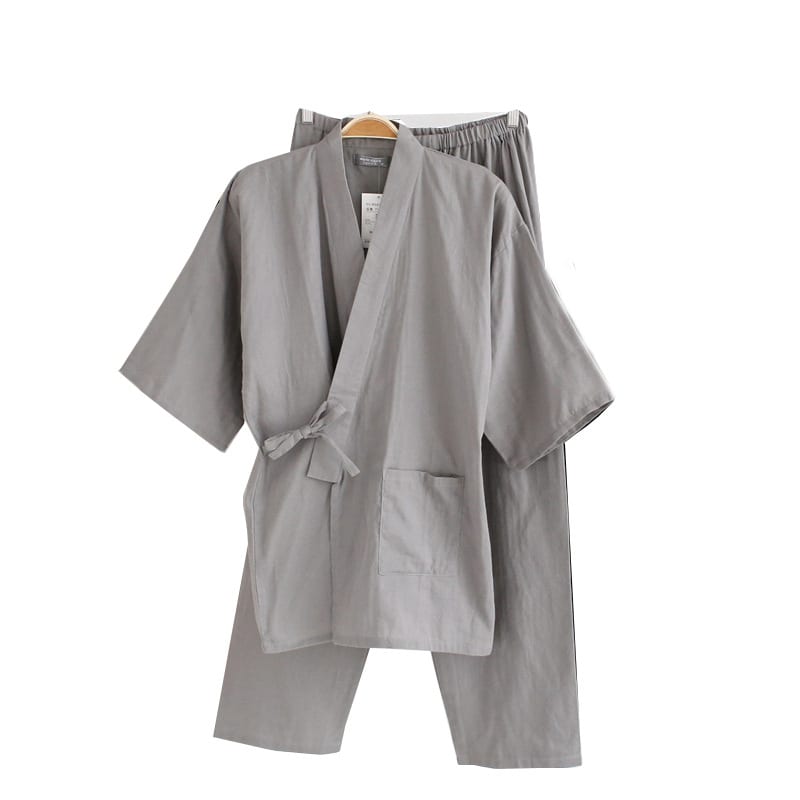 Men's kimono pajamas cotton double gauze loose pajamas view 2