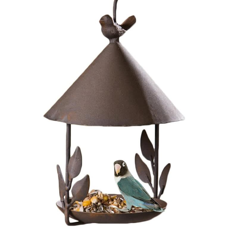American made old wrought iron bird feeder view 9