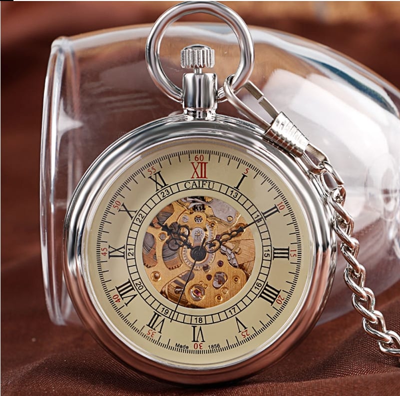 Automatic mechanical pocket watch view 5