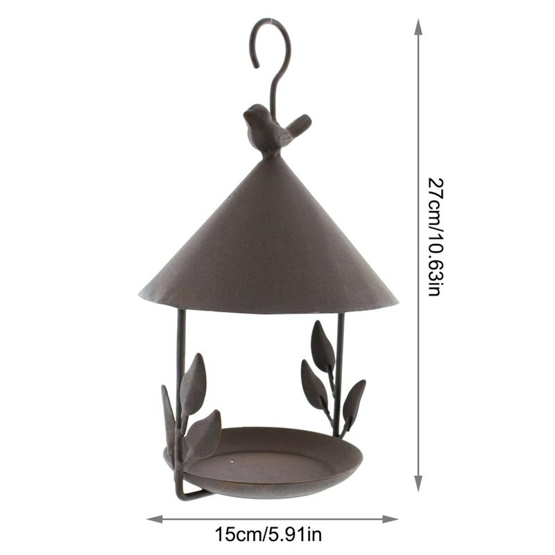 American made old wrought iron bird feeder view 8