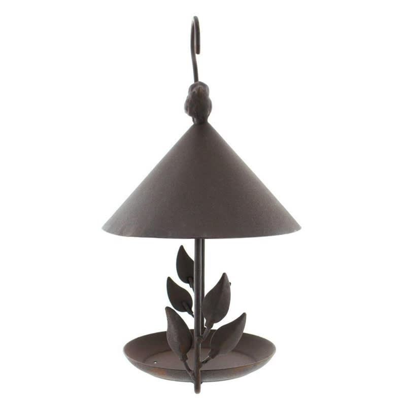American made old wrought iron bird feeder view 2