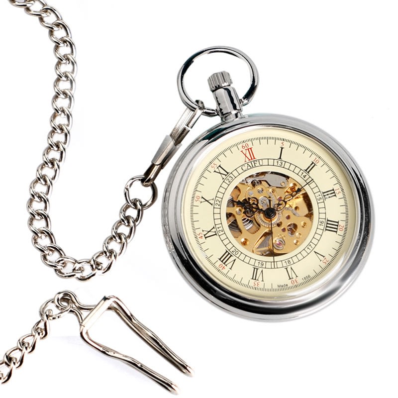 Automatic mechanical pocket watch view 3