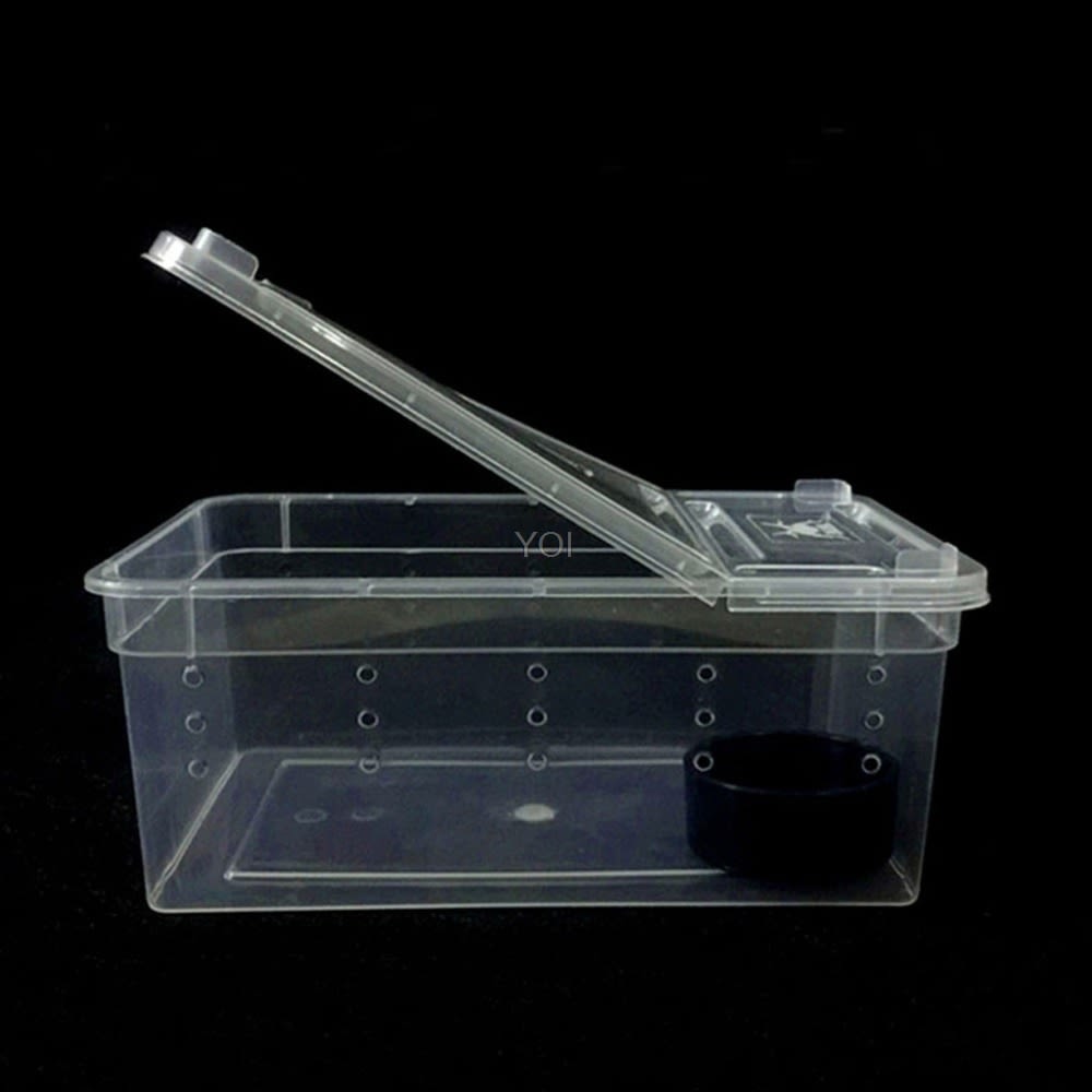 Plastic transparent reptile feeding box view 6