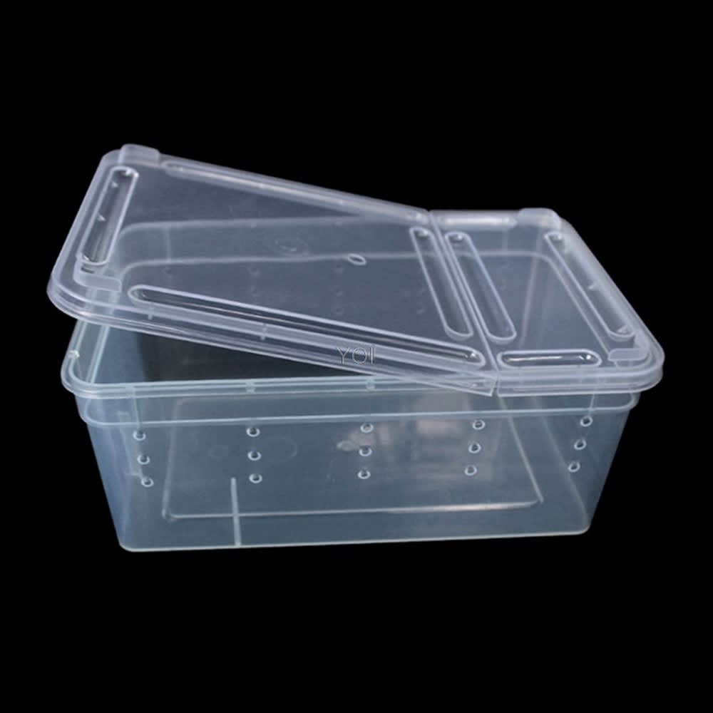 Plastic transparent reptile feeding box view 1