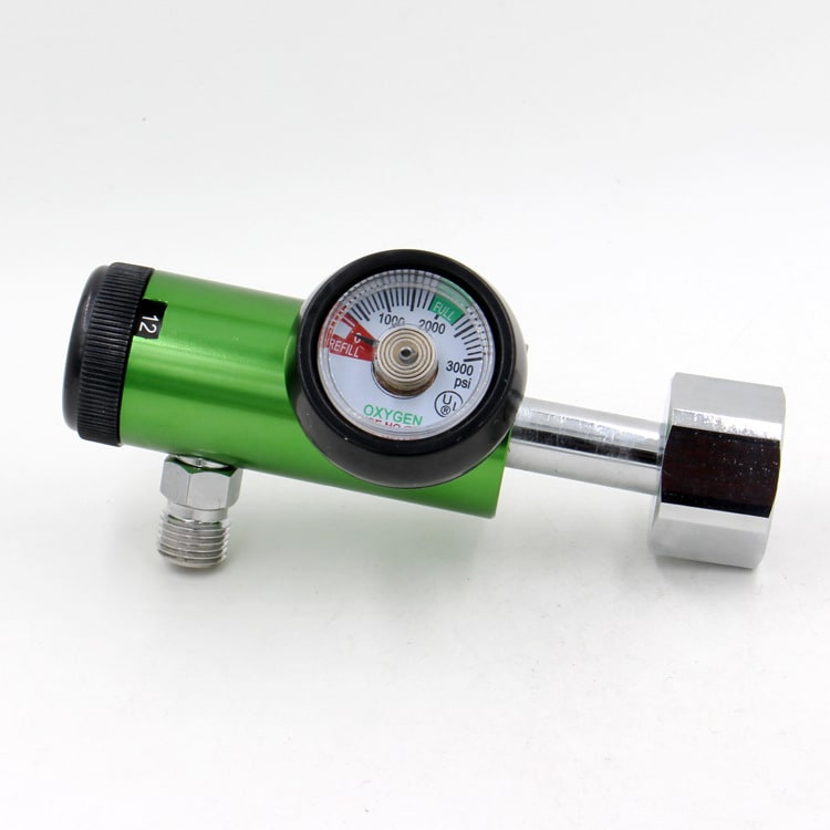 Medical oxygen regulating valve view 2
