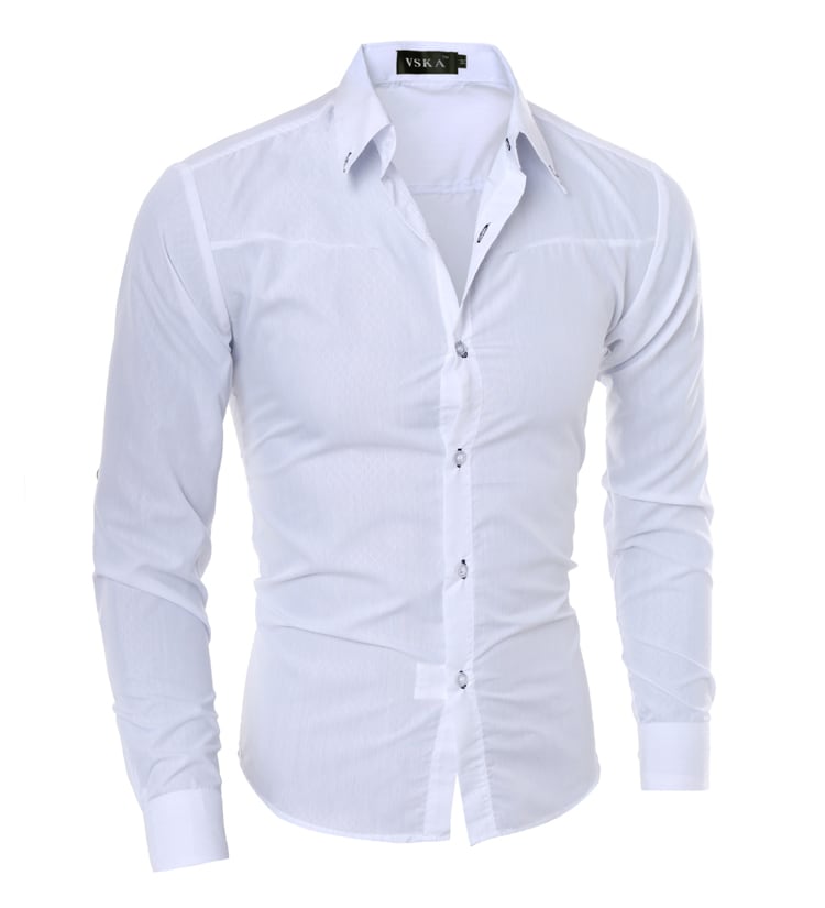 Fashionable diamond plaid men's long sleeve shirt view 2