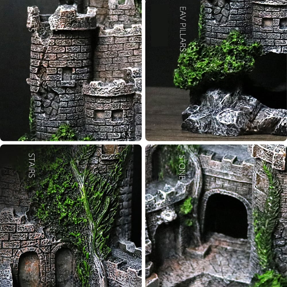 Fish tank resin castle decoration view 6