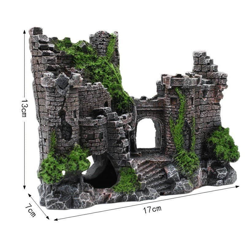 Fish tank resin castle decoration view 2
