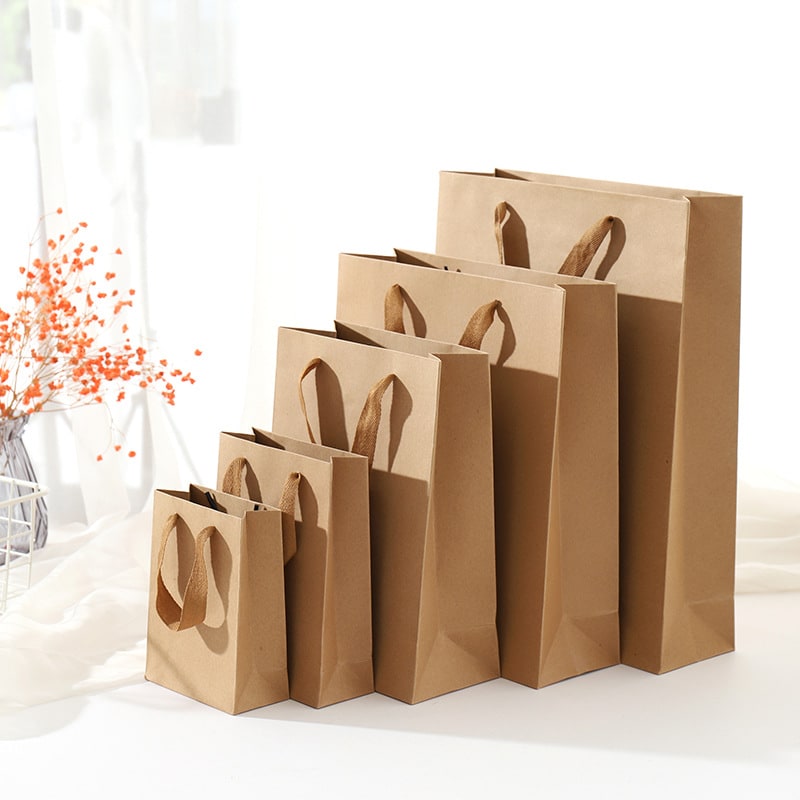 Kraft paper bag Tote bag Custom clothing store bags view 6