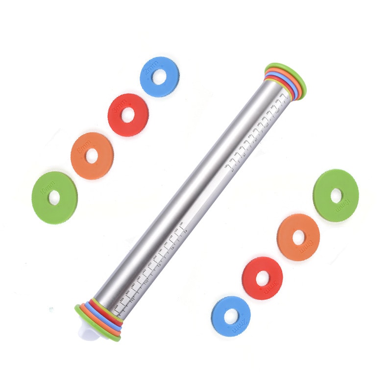 17-Inch Stainless Steel Adjustable Thickness Rolling Pin view 3