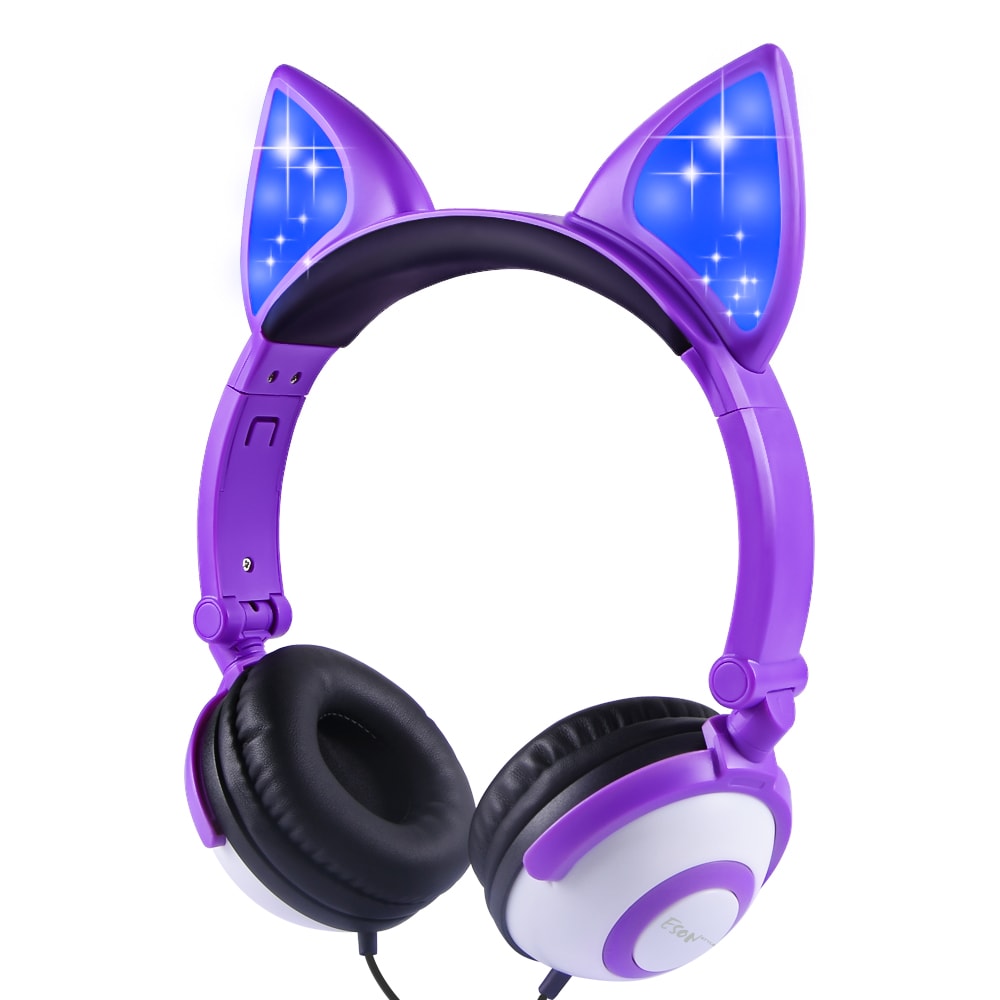 LED flashing cat ear headphones view 5