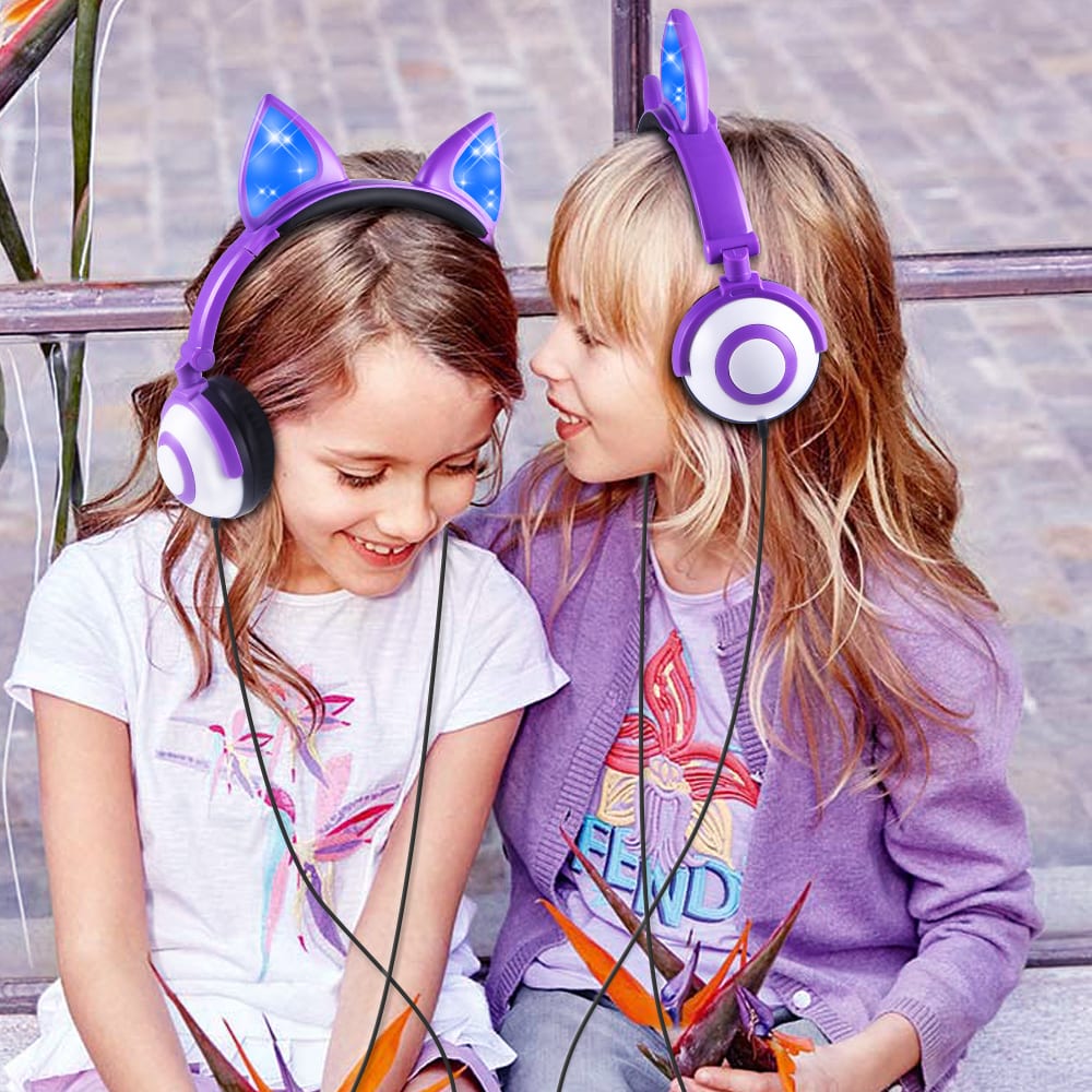 LED flashing cat ear headphones view 4