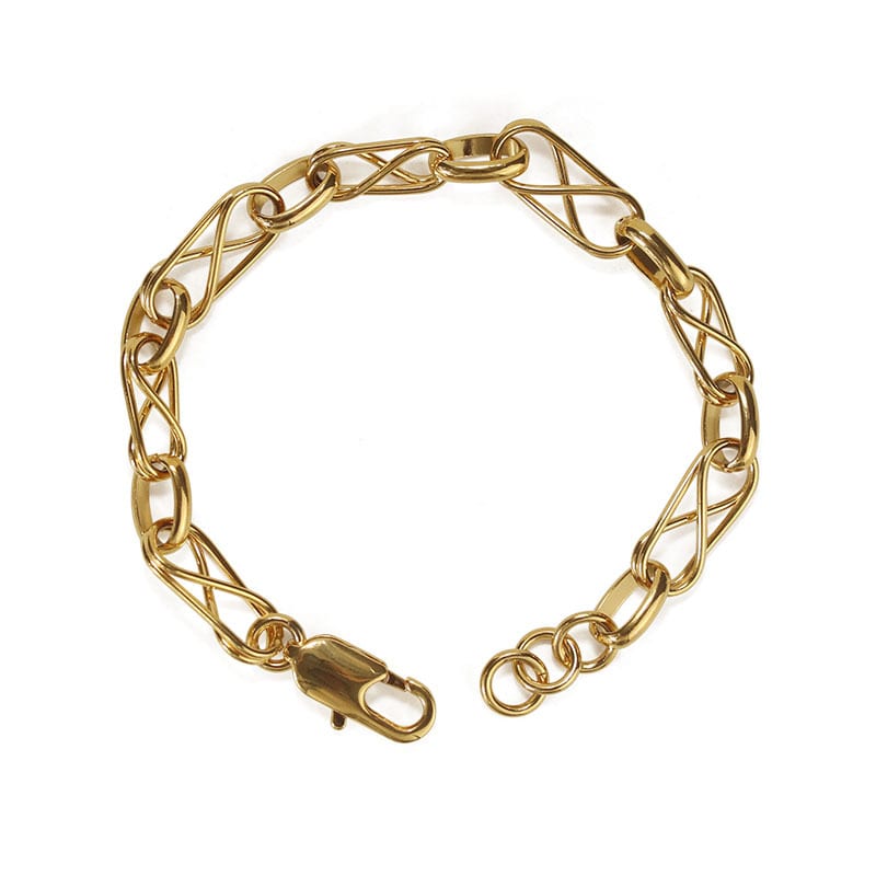 Women's thick chain bracelet view 2