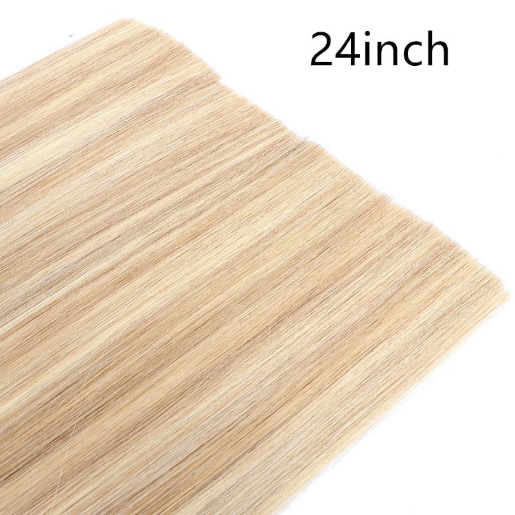 Real human hair seamless flat hair extension view 6