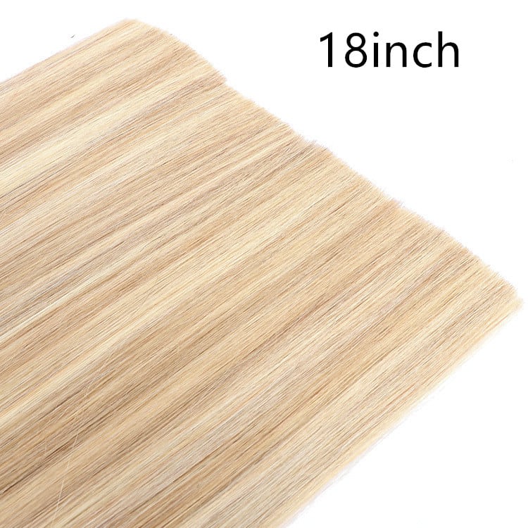 Real human hair seamless flat hair extension view 10