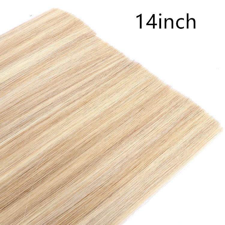 Real human hair seamless flat hair extension view 7
