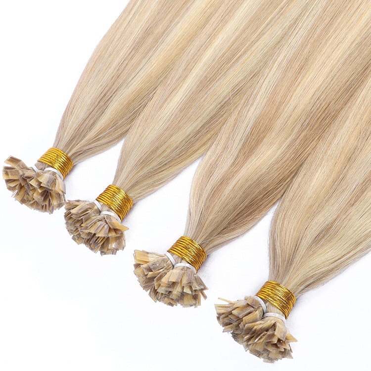 Real human hair seamless flat hair extension view 11
