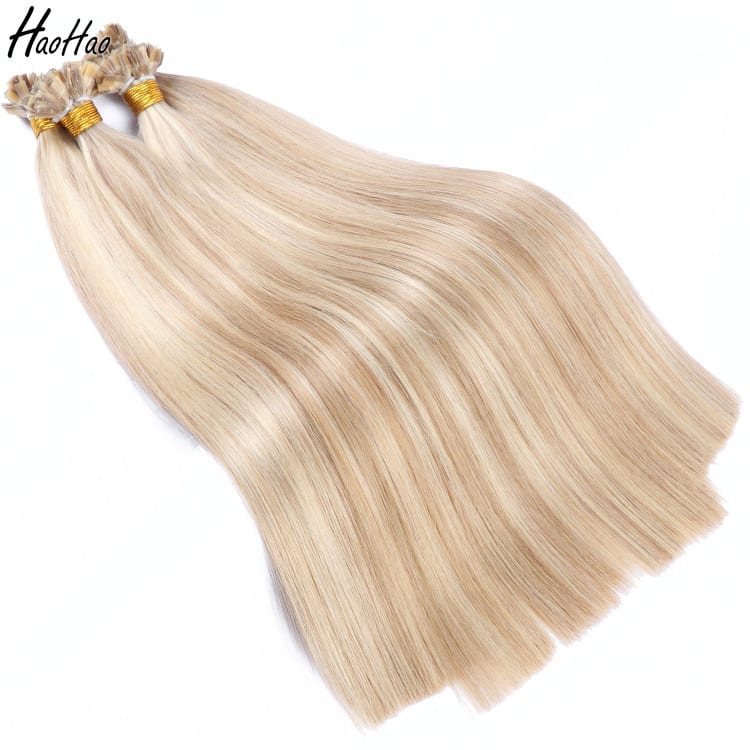 Real human hair seamless flat hair extension view 12