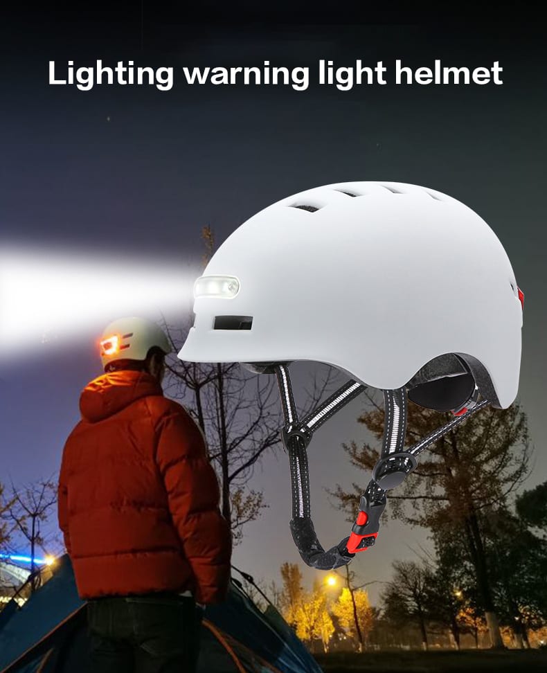 Skateboard Cycling Electric Vehicle Lighting Warning Smart Light Safety Sports Helmet view 4