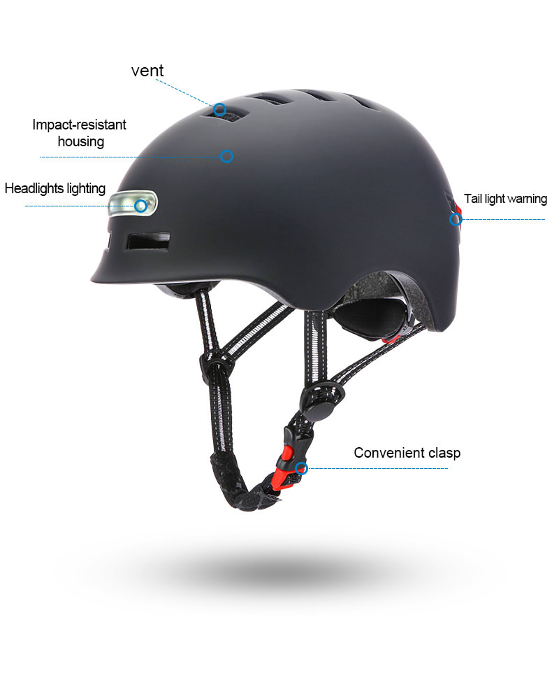 Skateboard Cycling Electric Vehicle Lighting Warning Smart Light Safety Sports Helmet view 7