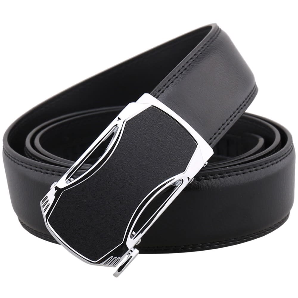 Men's belt leather automatic buckle leather belt view 2