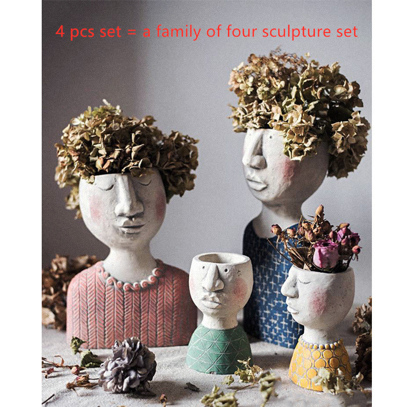Greek Statue Pot Goddess Flower Pots Head Retro Venus Vase view 5