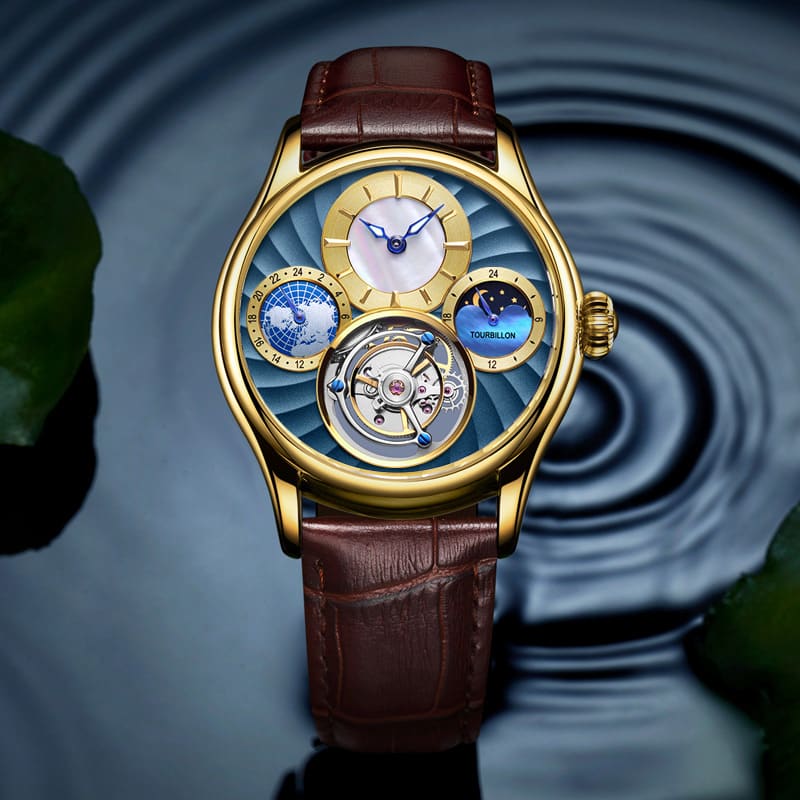 Hollow automatic men's business mechanical watch view 7